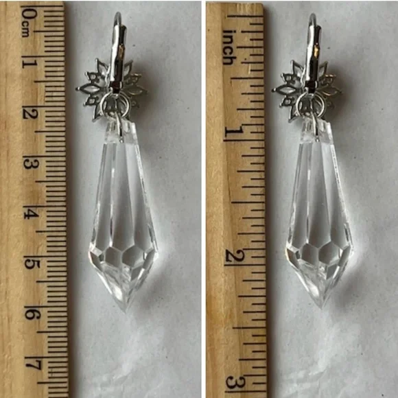 Nosferatu Ellen’s Pendulum Earrings Handmade Replicas Flower Hoops + Crystals - Picture 12 of 14